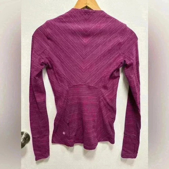 Lululemon Kanto Catch Me Long Sleeve Rulu Top Purple Stripe Size small - Picture 5 of 10